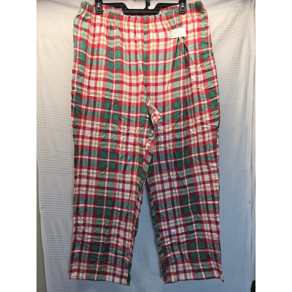 Jammies For Your Families Pajama Pants Womens Size 2x Drawstring Red Green